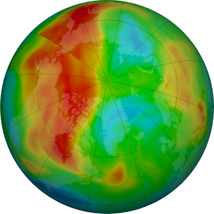 Arctic ozone map for 06 February 2020